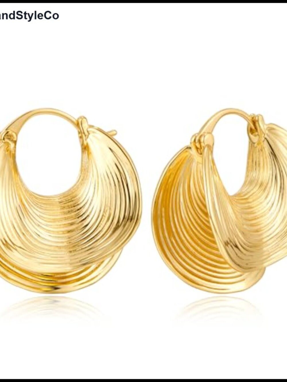 Chunky Gold Plated Hoop Earrings for Women Textured Statement Huggies